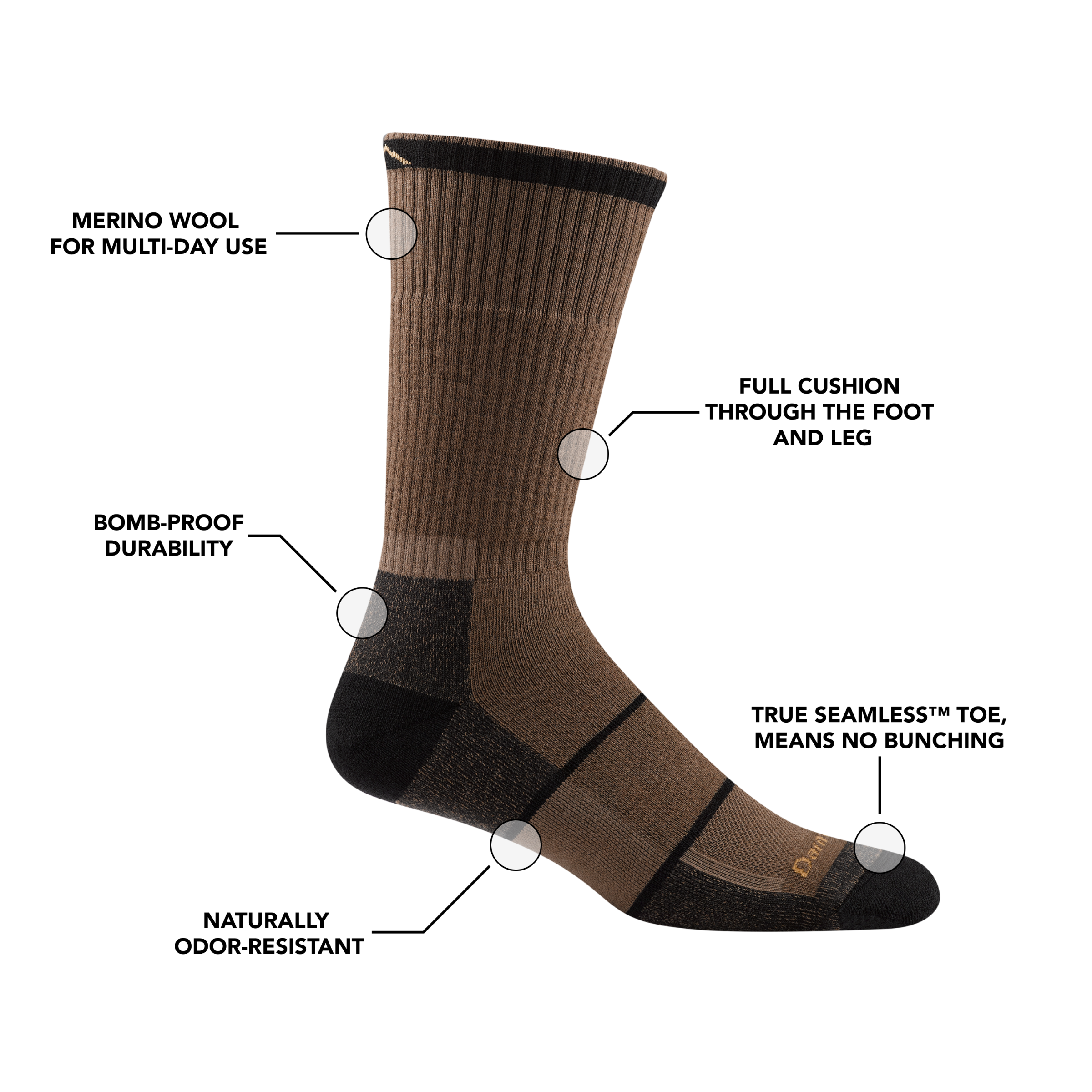 Darn Tough Socks Men's William Jarvis Boot Midweight Work Sock - Image 3