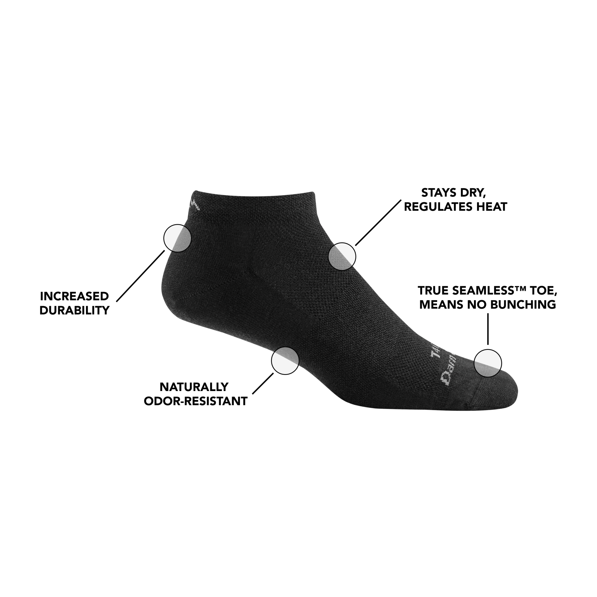 Darn Tough Socks T4016 No Show Midweight Tactical Socks with Cushion - Image 2