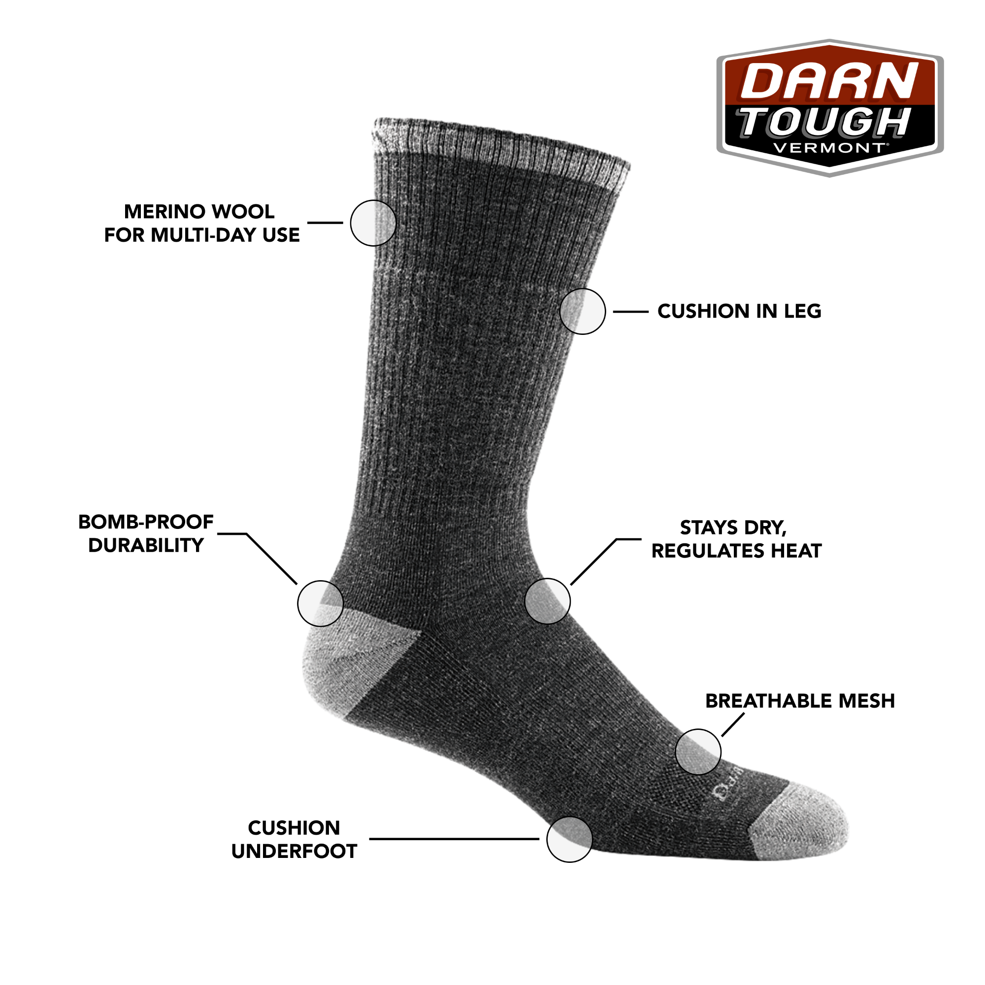 Darn Tough Socks Men's John Henry Work 3-Pack - Image 4