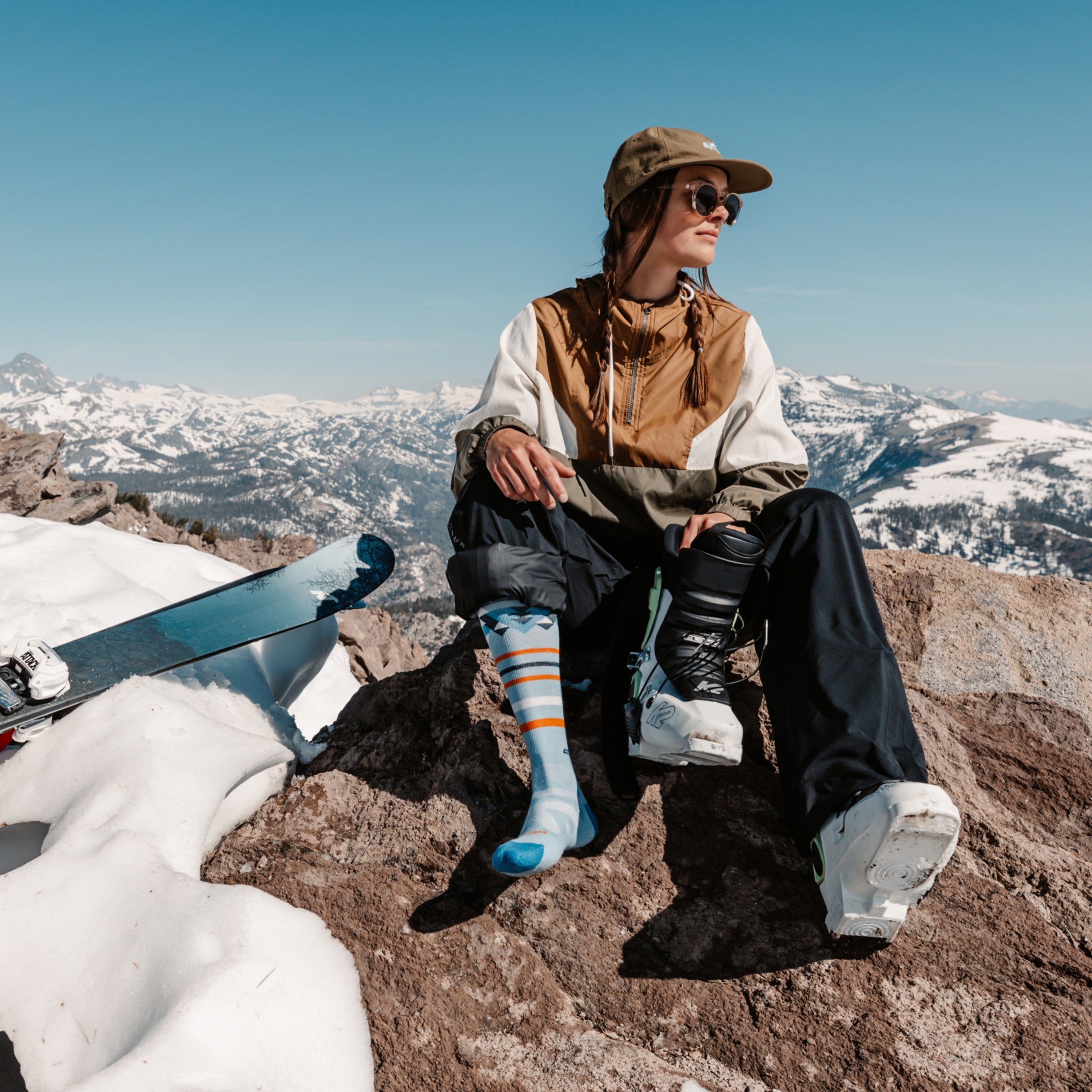 Darn Tough Socks Women's Snowscape Over-the-Calf Lightweight Ski & Snowboard Sock-Last Chance - Image 3