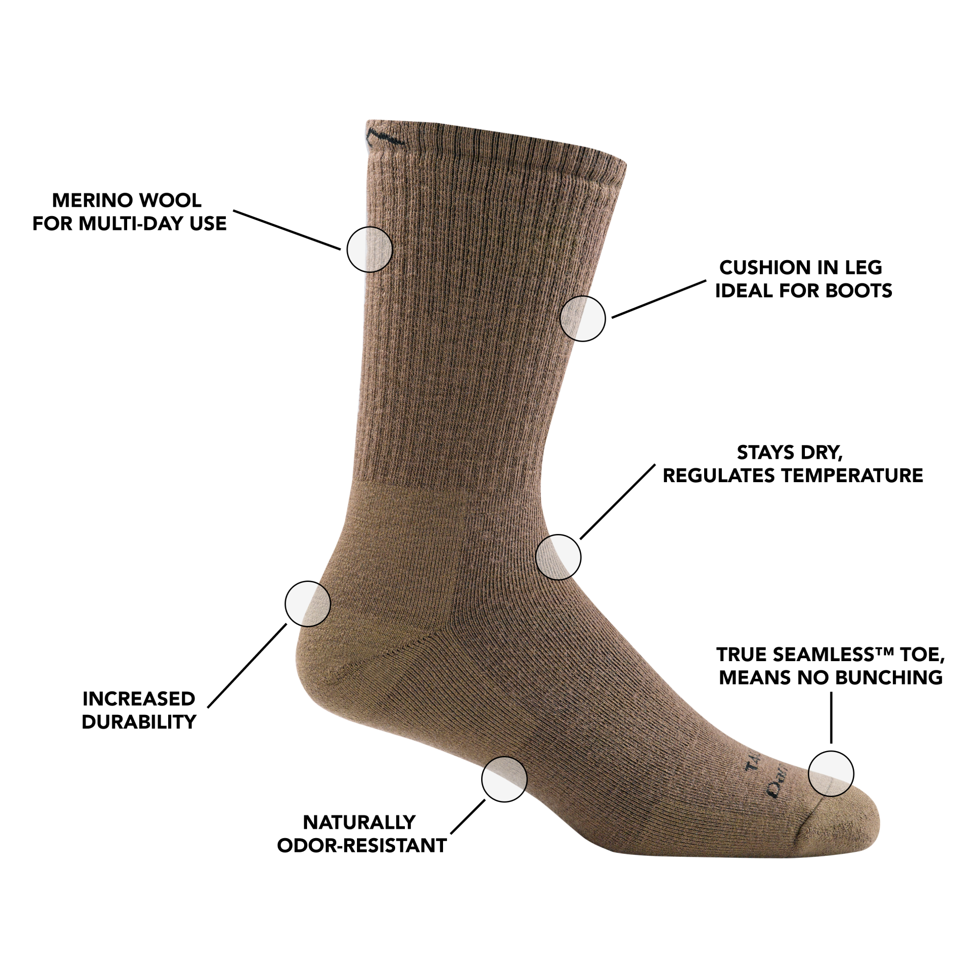 Darn Tough Socks T4033 Boot Heavyweight Tactical Socks with Full Cushion - Image 3