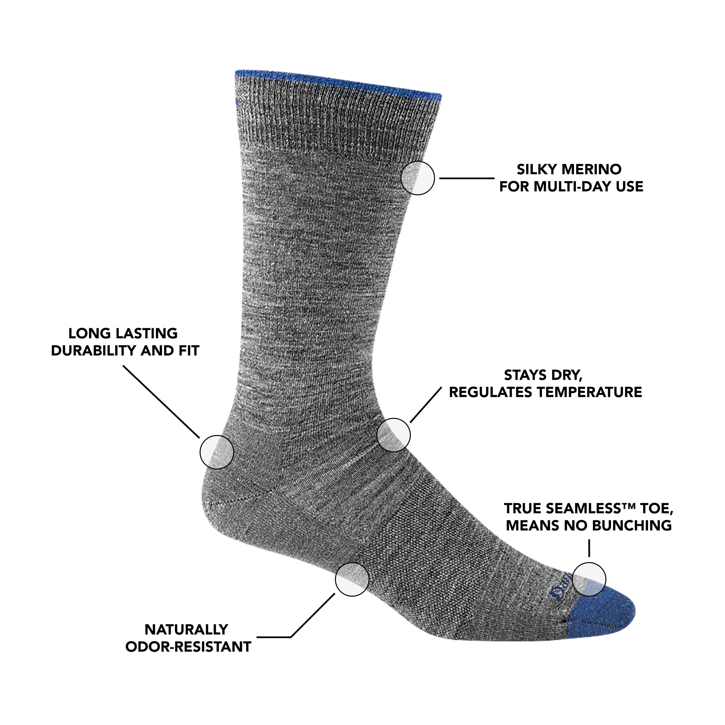 Darn Tough Socks Men's Solid Crew Lightweight Lifestyle Socks - Image 8