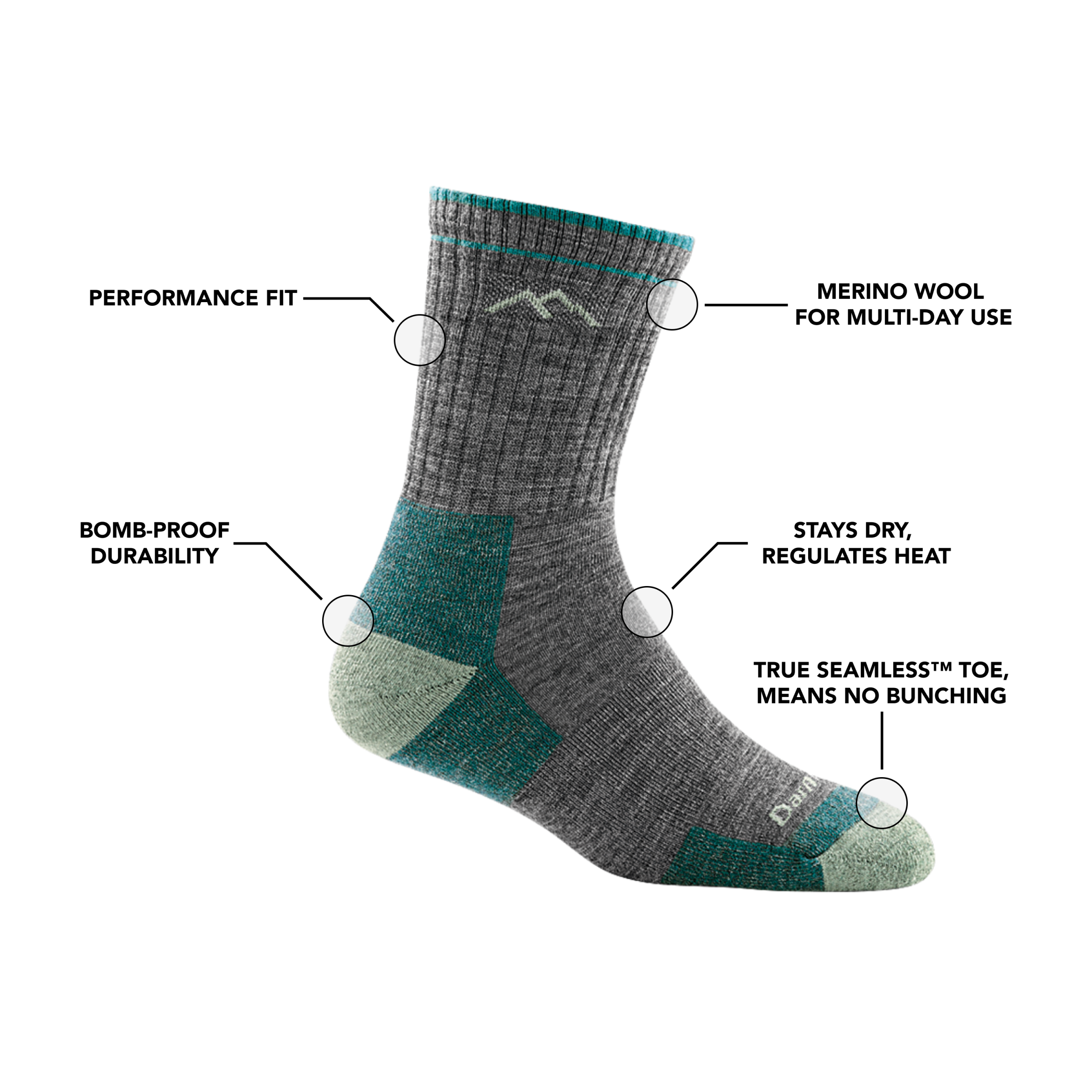 Darn Tough Socks Women's Hiker Micro Crew Midweight Hiking Socks - Image 20
