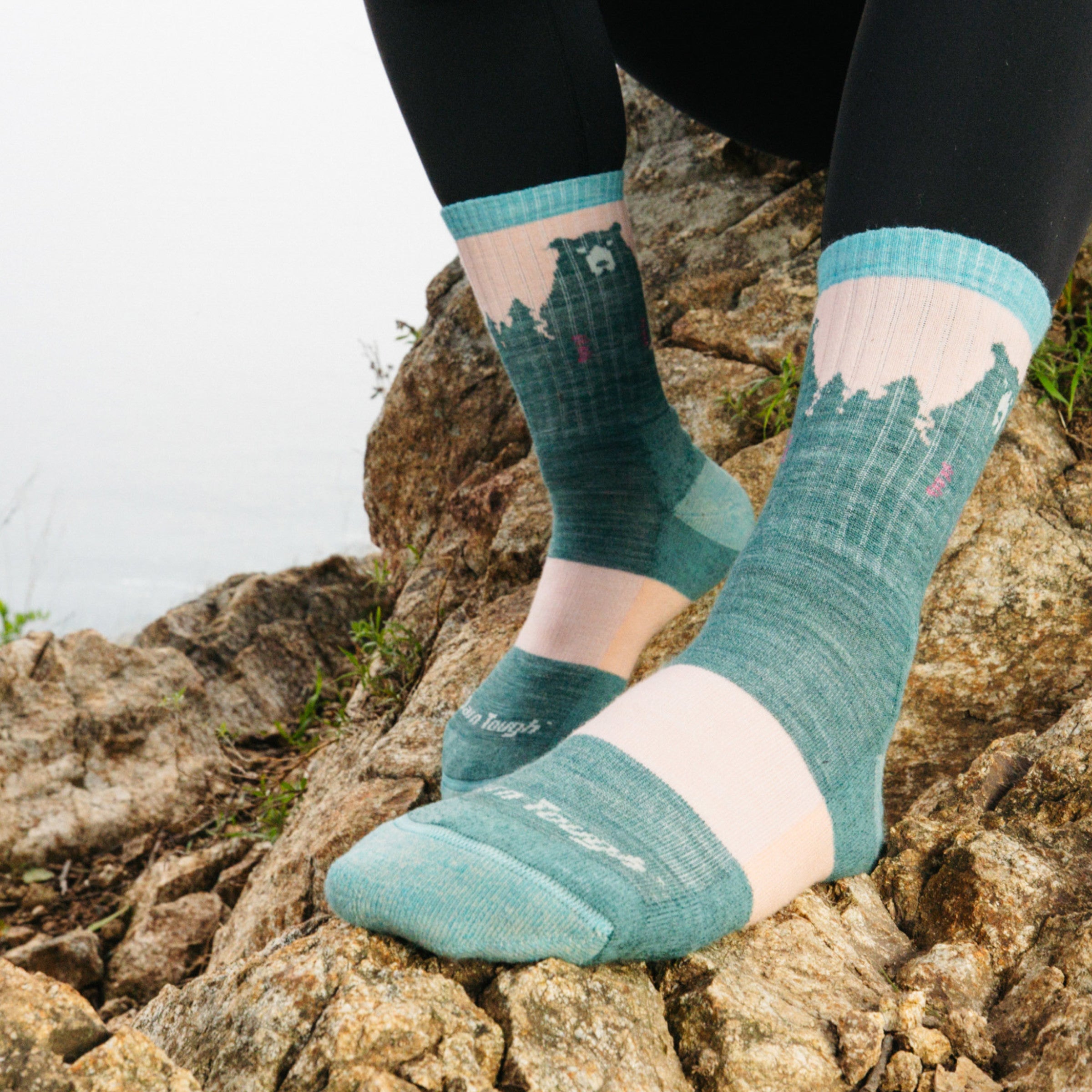 Darn Tough Socks Women's Bear Town Micro Crew Lightweight Hiking Socks - Image 2