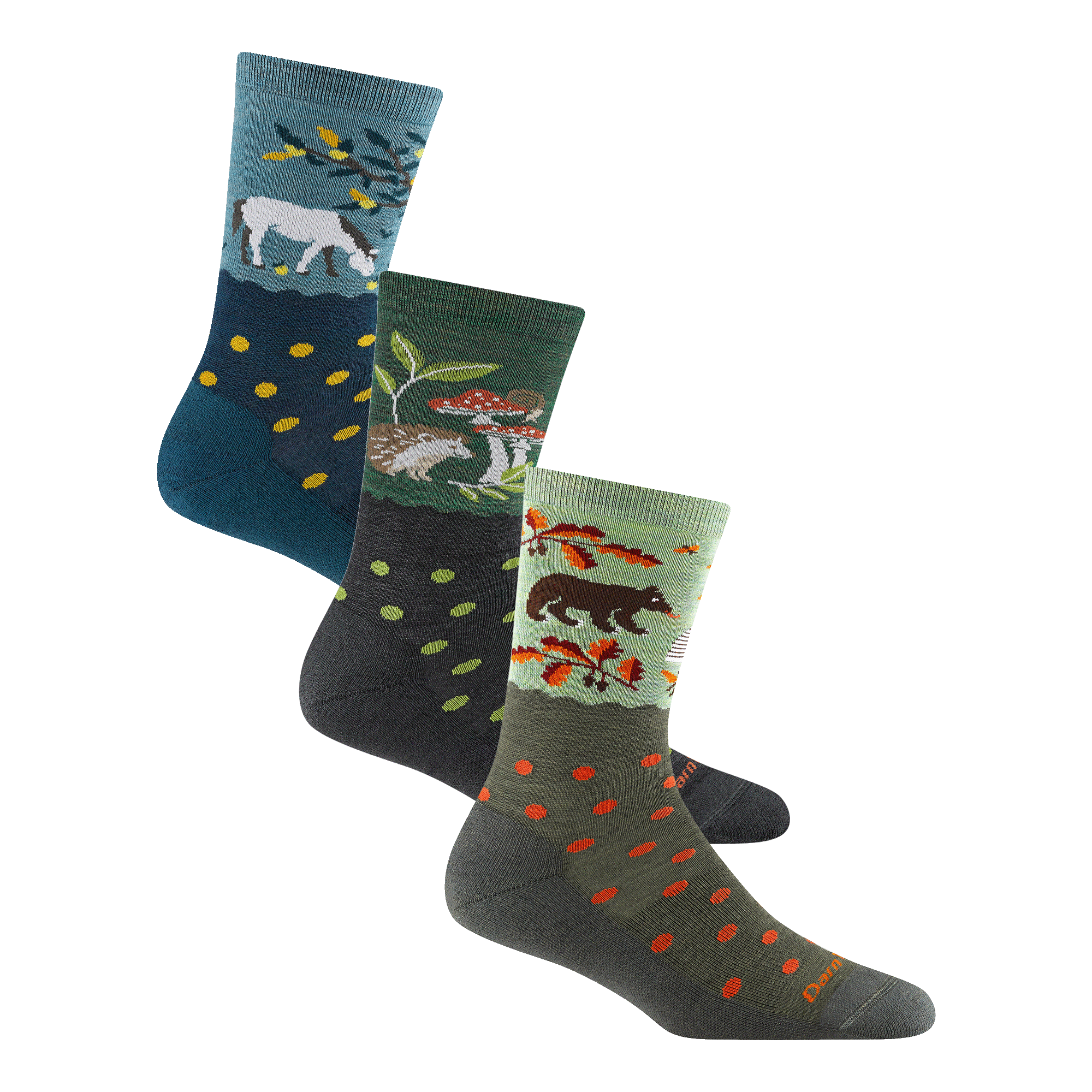Darn Tough Socks Women's Wildlife Lightweight Lifestyle Crew 3-Pack