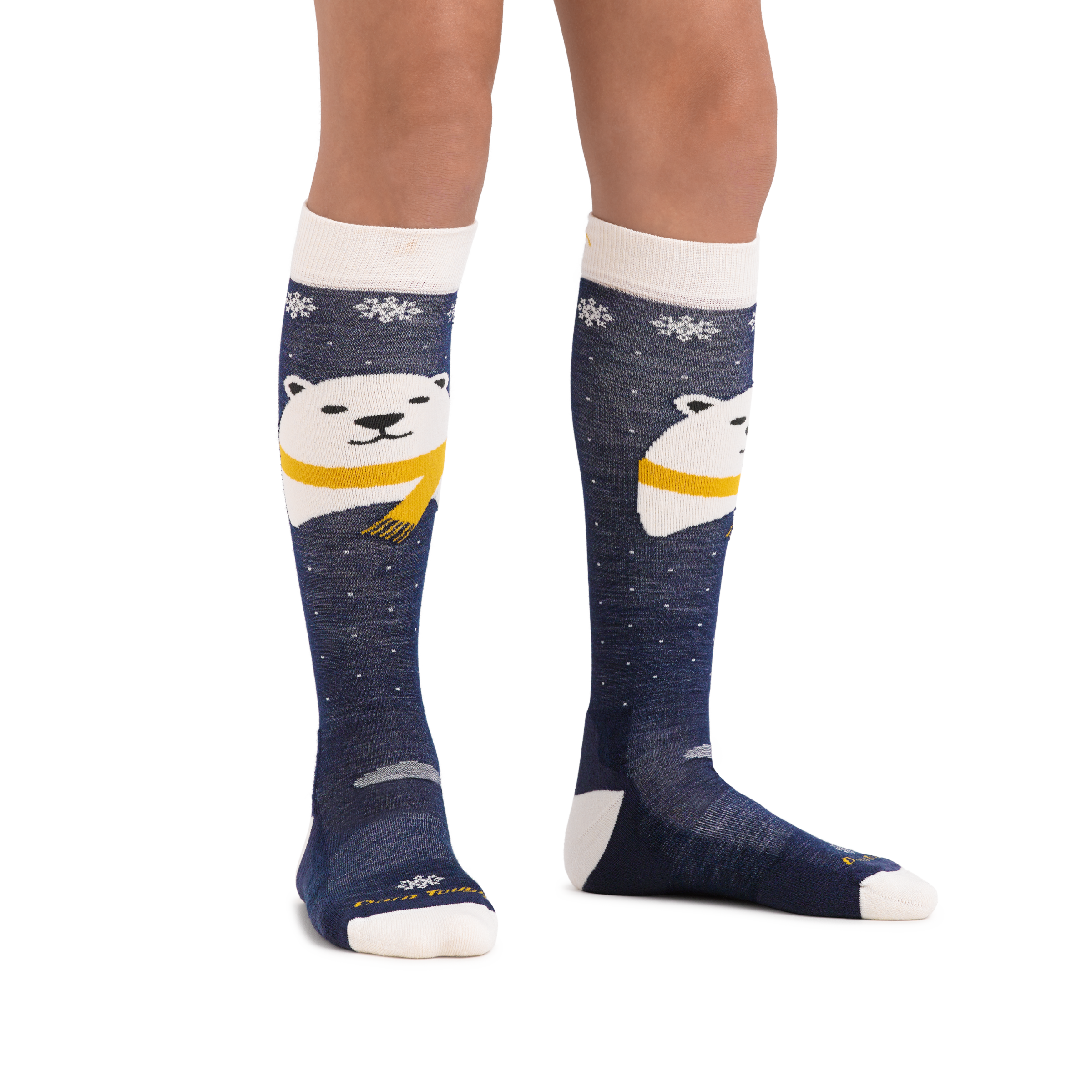 Darn Tough Socks Kids Polar Bear Over-the-Calf Midweight Ski & Snowboard Socks - Image 2