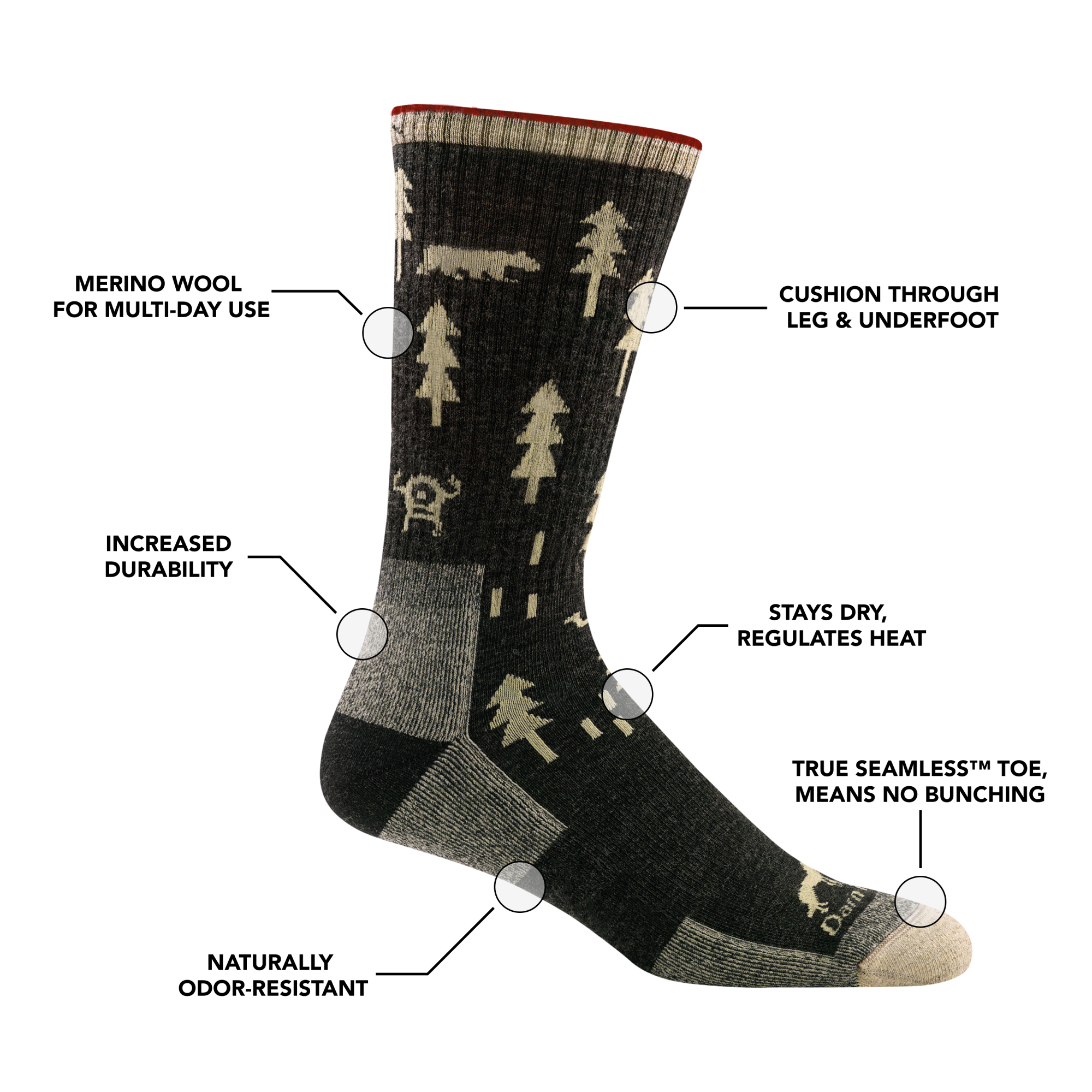 Darn Tough Socks Men's ABC Boot Midweight Hiking Socks - Image 6