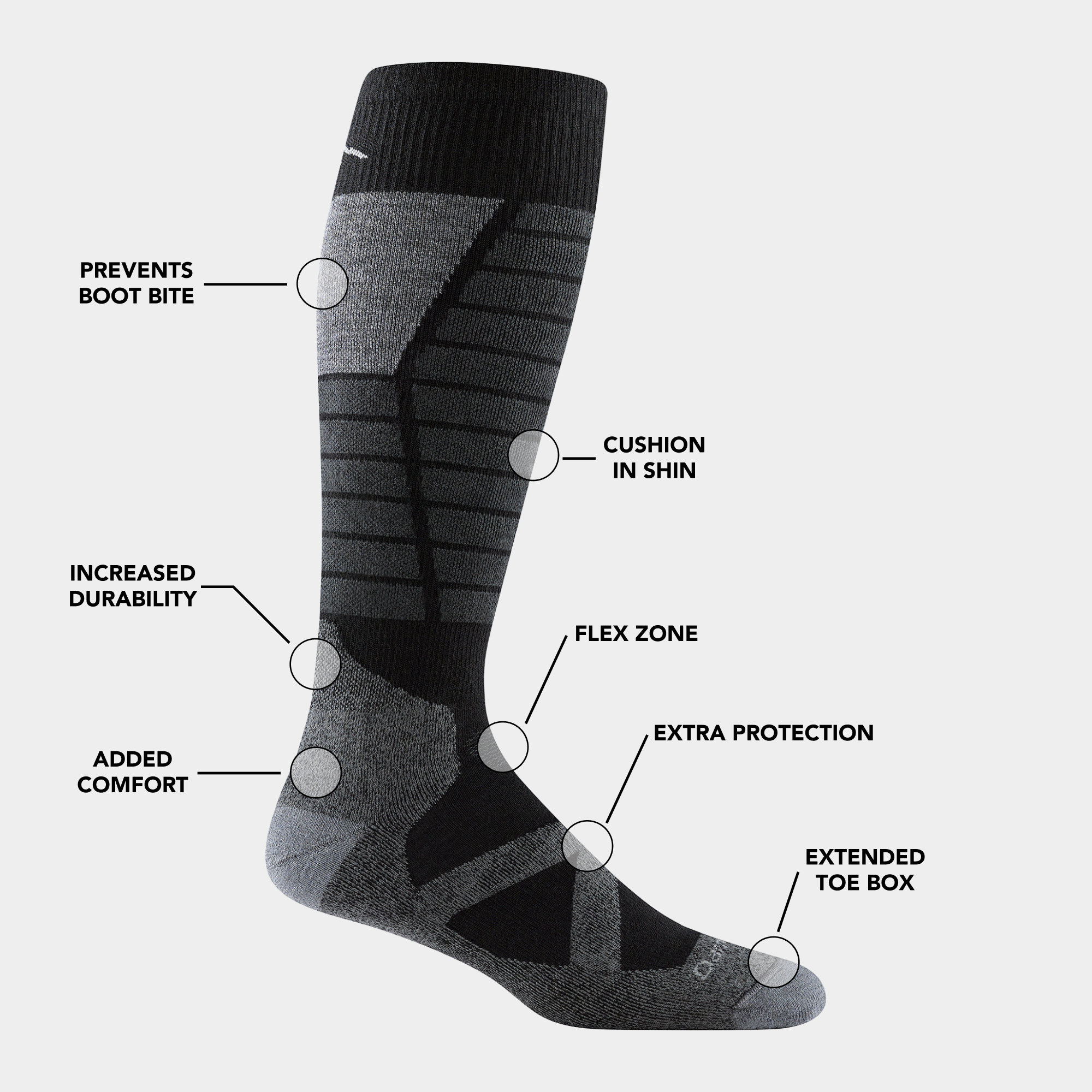Darn Tough Socks Men's Function X Over-the-Calf Midweight Ski & Snowboard Socks - Image 8